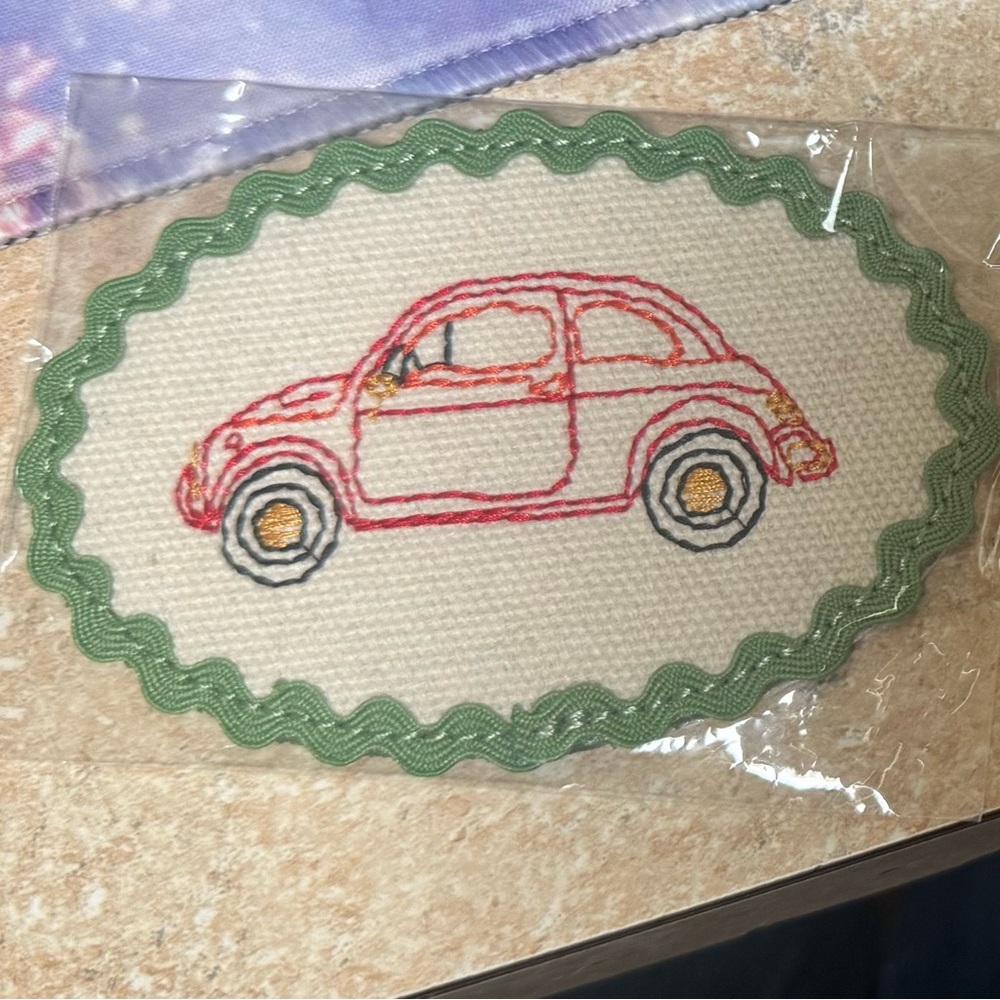 Stoney Clover Lane Italy Embroidered Car Patch - Green and Red